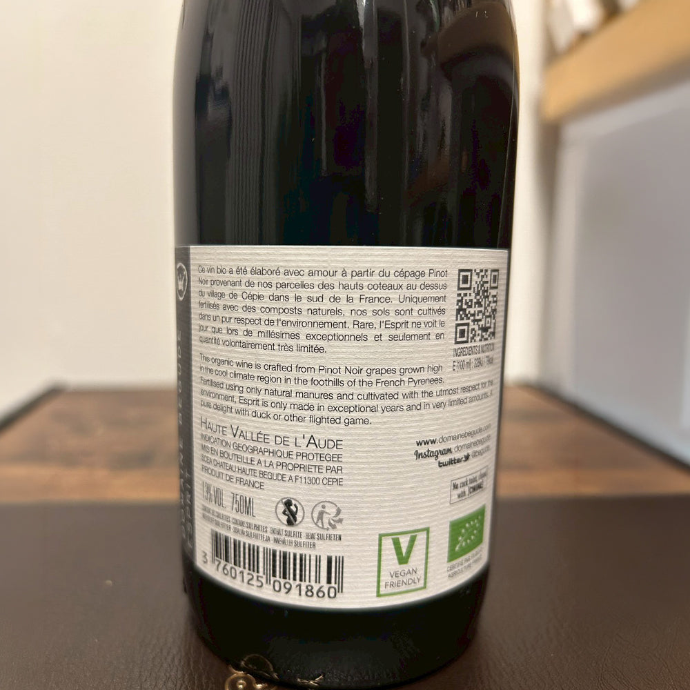 Domaine Begude — Esprit, Pinot Noir 2024 ドメーヌ・ベギュード ― エスプリ・ピノ・ノワール 2024
