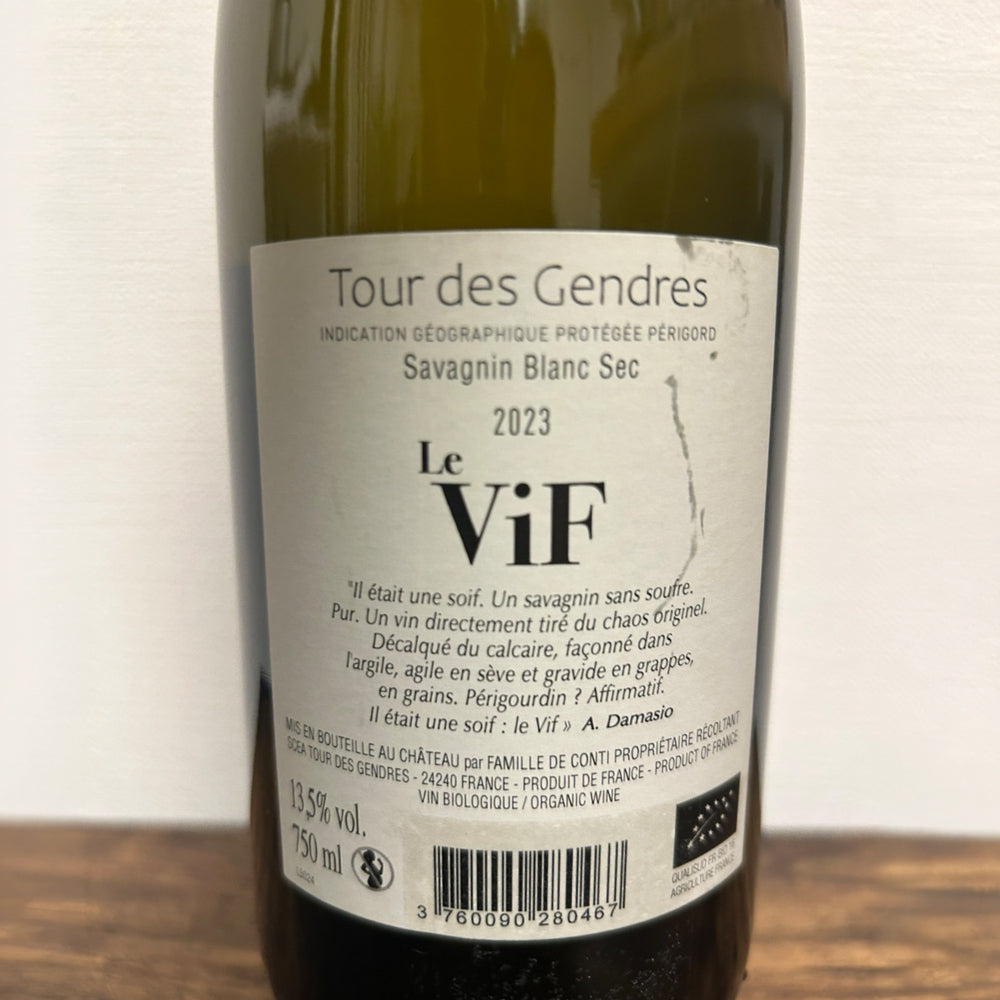 Tour des Gendres Le ViF Savagnin Blanc Sec 2023 トゥール・デ・ジャンドル ル・ヴィフ サヴァニャン・ブラン・セック 2023
